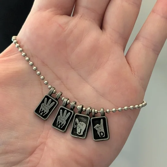 Silver and Black WWJD ASL / Sign Language Bracelet - Picture 2 of 3